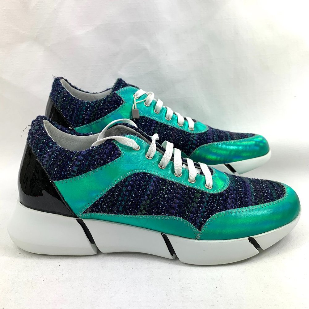 Elena Iachi Women's Kio Leather/Fabric Trainer